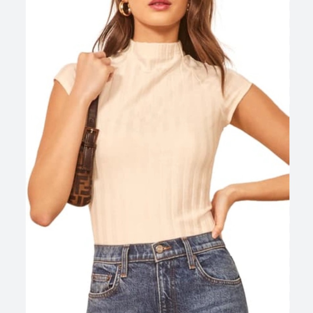 Reformation Giselle Mock Neck Top